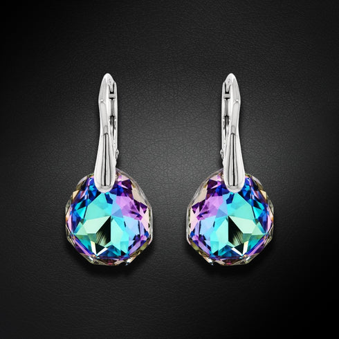 Sudraba auskari "Ledus Robežas (Vitrail Light)" ar Swarovski™ kristāliem